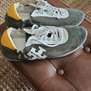 Tory Burch Gray and Yellow Women's Sneakers